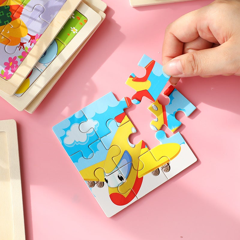 Cpc Ce Children'S Wooden Puzzle 9 Pieces Cartoon Animal Puzzle Kindergarten Baby Early Education Educational Toys - Image 4